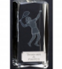 Clarity Optical Crystal Tennis Trophies for Male & Female Players