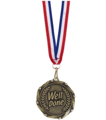 Well Done Medal With Ribbon