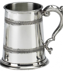 1 Pint Celtic Embossed Pewter Tankard Polished Finish