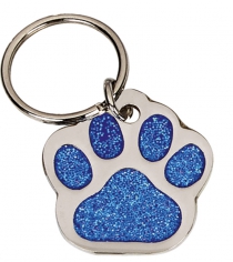  Glitzy Paw Shaped Pet Tag 35mm