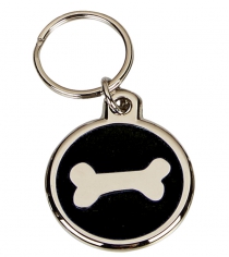 Silver bone Pet Tag 30mm Diameter