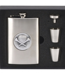 8oz Hip Flask with Golf design