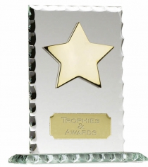 Pearl Star Gold Jade Glass Plaque