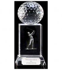 Mercury Golfer Optical Crystal Block