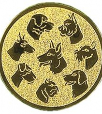 Dogs Metal Centre Disc in Gold, Silver & Bronze