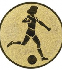 Female Football Metal Centre Disc in Gold, Solver & Bronze