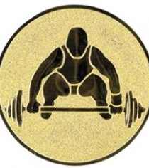 Weightlifting Metal Centre in Gold, Silver & Bronze