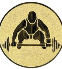 Weightlifting Metal Centre in Gold, Silver & Bronze