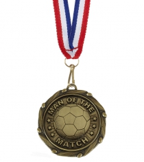 Man Of The Match Football Medal With Ribbon