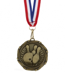 Ten Pin Bowling Medal with Ribbon