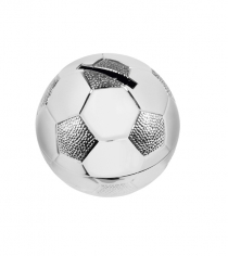 Silver Finish Football Money Box