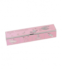 Pink Enamelled Birth Certificate Holder