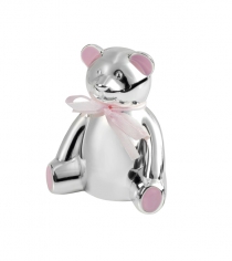 Teddy Bear Money Bank With Pink Bow