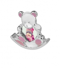 Pink Rocking Teddy Photo Frame